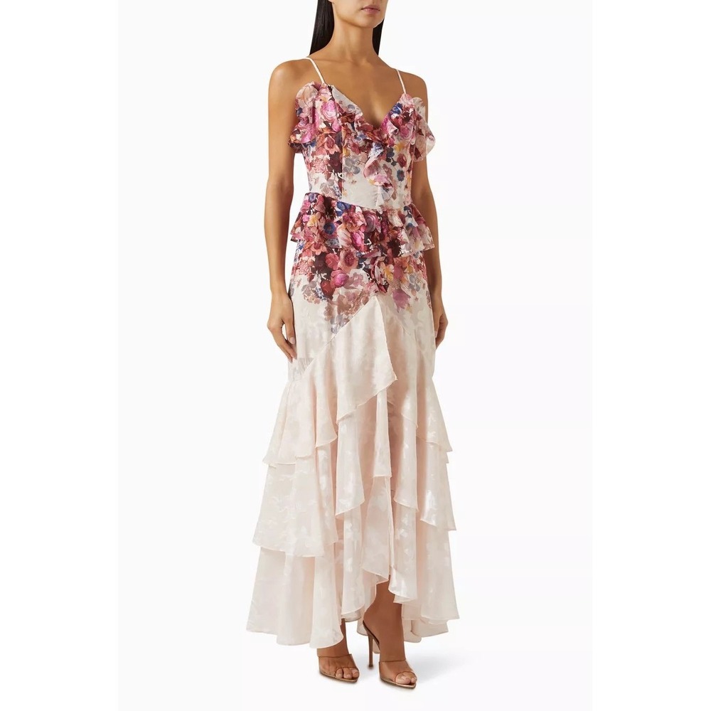 NWT Elliatt Perla Floral Tiered Maxi Dress in Floral Multi -‎ Size Medium - Picture 5 of 14
